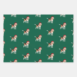 Christmas Beagle Wrapping Paper Sheet Set of 3 ラッピングペーパーシート