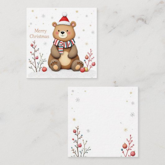 Christmas Bear スクエア名刺 (正面/裏面)