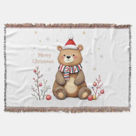 Christmas Bear スローブランケット (正面)