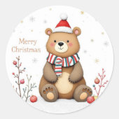Christmas Bear ラウンドシール (正面)
