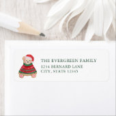 Christmas Bear Christmas Return Address Label ラベル (インサイチュ)