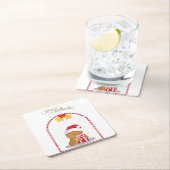Christmas Bear Gift Coaster スクエアペーパーコースター (インサイチュ)