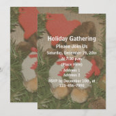 Christmas Bear Wreath Holiday Party  招待状 (正面/裏面)