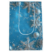 Christmas Beautiful Glitter Snowflakes Ornaments ミディアムペーパーバッグ (裏面)
