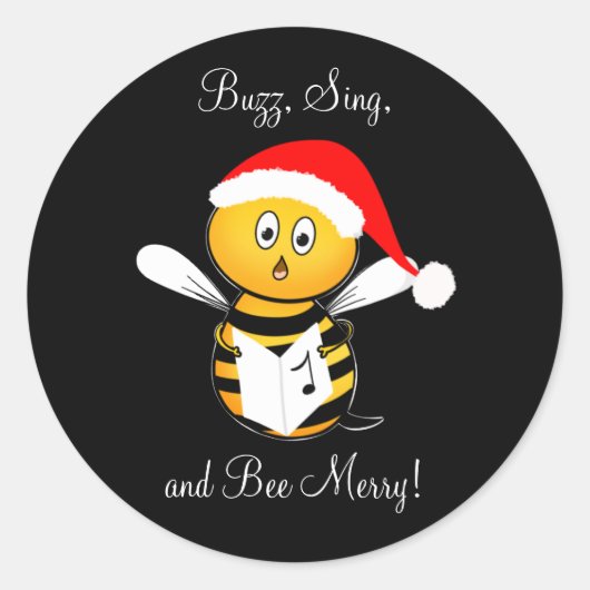 Christmas Bee Singing Bee Merry! ラウンドシール (正面)