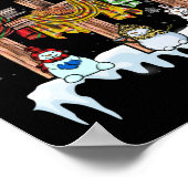 Christmas Begins Christ Snowman Christian Cross ポスター (角)