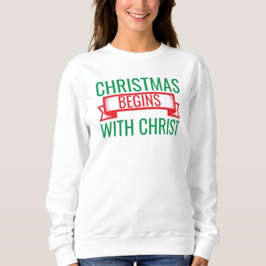 Christmas Begins with Christ-15523 T-Shirt Hoodie スウェットシャツ (正面)