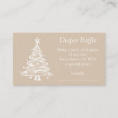 Christmas Beige Baby Gender Neutral Diaper Raffle エンクロージャーカード (正面)