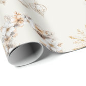 Christmas beige gold wrapping paper ラッピングペーパー (ロールコーナー)