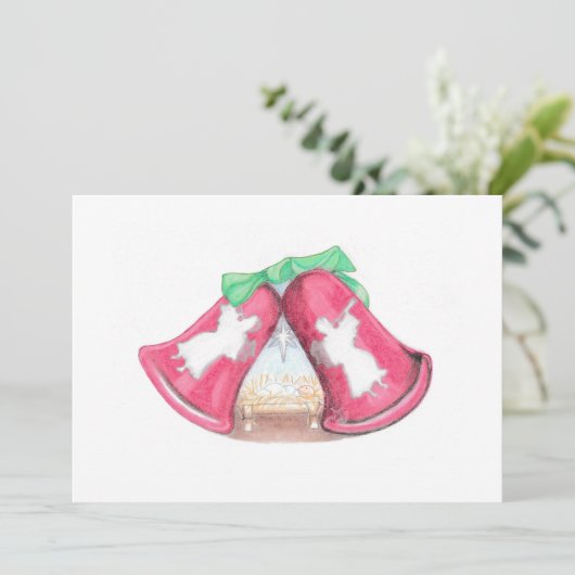 Christmas Bell Creche シーズンカード (スタンド正面)