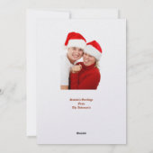 Christmas Bell & Holly Wreath Berries Border Photo シーズンカード (裏面)