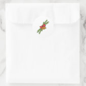 Christmas Bell Print with Pine & red bow wall art ラウンドシール (バッグ)