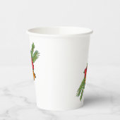 Christmas Bell Print with Pine & red bow wall art 紙コップ (左)