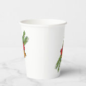 Christmas Bell Print with Pine & red bow wall art 紙コップ (右)