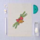 Christmas Bell Print with Pine & red bow wall art 薄葉紙 (クラフト)