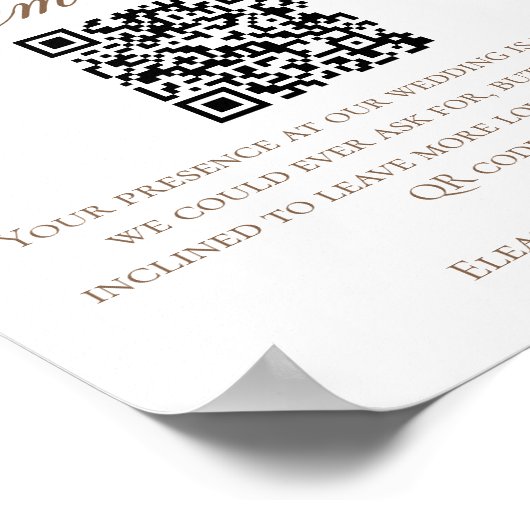 Christmas Bell Wedding Honeymoon Fund QR Code ポスター (角)