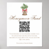 Christmas Bell Wedding Honeymoon Fund QR Code ポスター (正面)