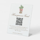 Christmas Bell Wedding Honeymoon Fund QR Code 台座サイン (正面)