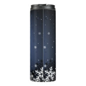 Christmas Bells Blue Snowflakes Thermal Tumbler タンブラー (裏面)