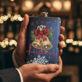 Christmas Bells Men's Holiday Flask Gift フラスク