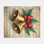 Christmas Bells on Sheet Music, フリースブランケット (正面(横))