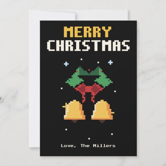 Christmas Bells Pixel Art Christmas Card シーズンカード (正面)