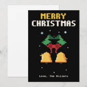 Christmas Bells Pixel Art Christmas Card シーズンカード (正面/裏面)