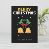 Christmas Bells Pixel Art Christmas Card シーズンカード (スタンド正面)