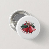 Christmas Bells Round Badge – Ring in the Joy  缶バッジ (正面&裏面)