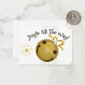 Christmas Bells Thank You ノートカード (正面/裏面インサイチュ)