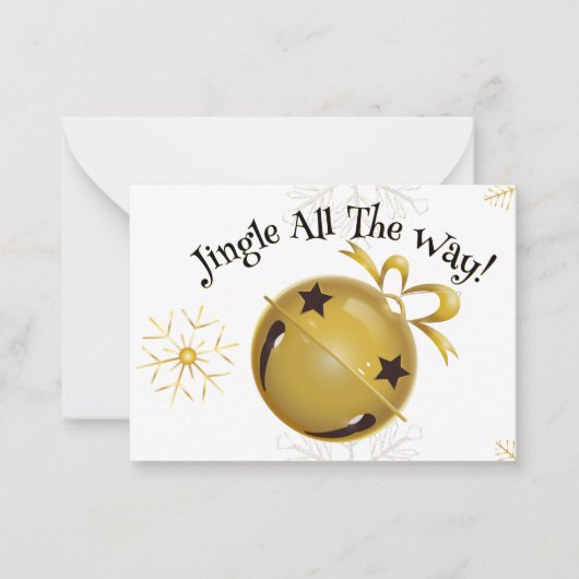 Christmas Bells Thank You ノートカード (正面)