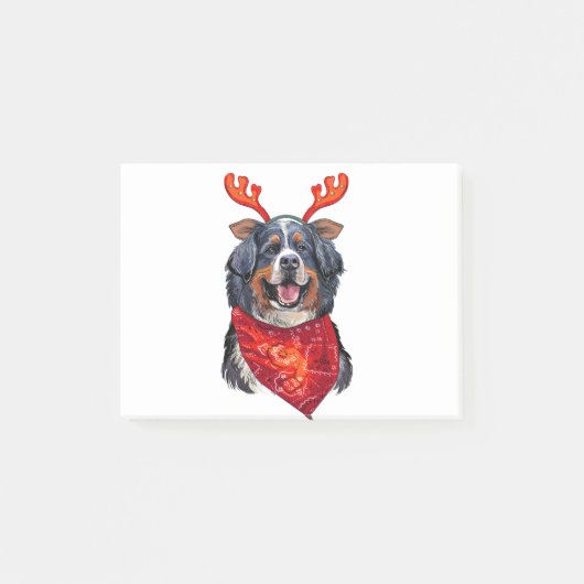Christmas Bernese Mountain Dog ポストイット (正面)