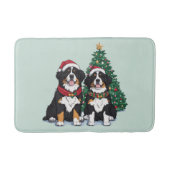 Christmas Bernese Mountain Dogs バスマット (正面)
