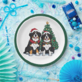 Christmas Bernese Mountain Dogs ペーパープレート (パーティー)
