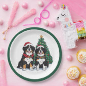 Christmas Bernese Mountain Dogs ペーパープレート (パーティー)