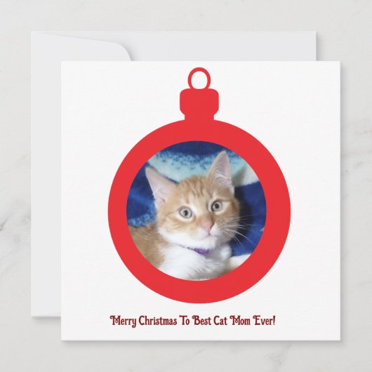 Christmas, Best Cat Mom Ever , Flat Card (正面)