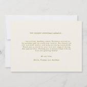 Christmas Best Gift Calligraphy Gold Baby Photo 案内状 (裏面)