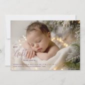 Christmas Best Gift Calligraphy Pink Baby Photo 案内状 (正面)