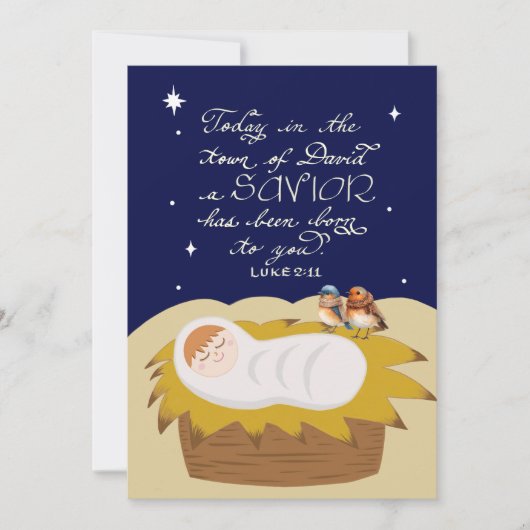 Christmas Bible Verse Luke Modern Personalized シーズンカード (正面)