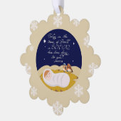 Christmas Bible Verse Luke Modern Script Custom オーナメントカード (左)