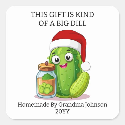 Christmas Big Dill Gift スクエアシール (正面)