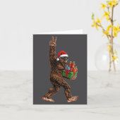 Christmas Bigfoot Santa Hat Funny Sasquatch Big Fo カード (黄色い花)