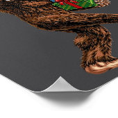 Christmas Bigfoot Santa Hat Funny Sasquatch Big Fo ポスター (角)