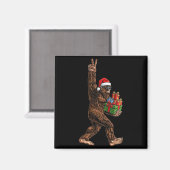 Christmas Bigfoot Santa Hat Funny Sasquatch Big Fo マグネット (正面/裏面)