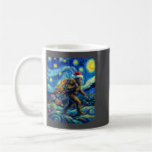 Christmas Bigfoot Santa Hat Van Gogh Starry Night  コーヒーマグカップ (左)
