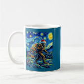 Christmas Bigfoot Santa Hat Van Gogh Starry Night コーヒーマグカップ (左)