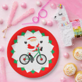 Christmas Biking Holiday Cycling Party ペーパープレート (パーティー)
