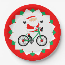 Christmas Biking Holiday Cycling Party ペーパープレート