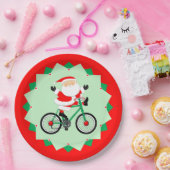 Christmas Biking Holiday Cycling Party ペーパープレート (パーティー)