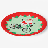 Christmas Biking Holiday Cycling Party ペーパープレート (アングル)
